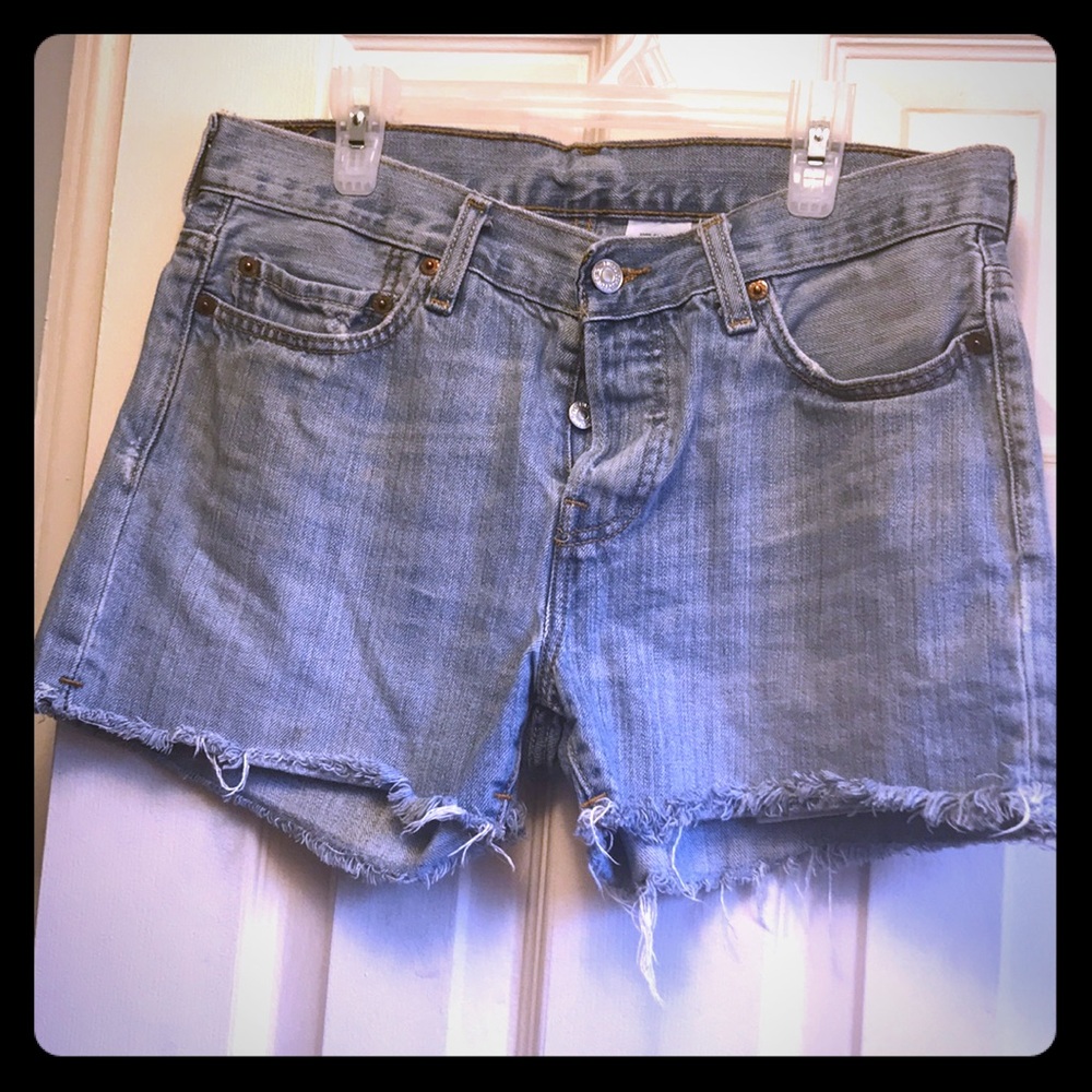 Levis Button Fly Cut Off Jeans Shorts Vintage